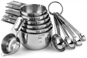 Hudson Essentials Stainless Steel Measuring Cups and Spoons Set