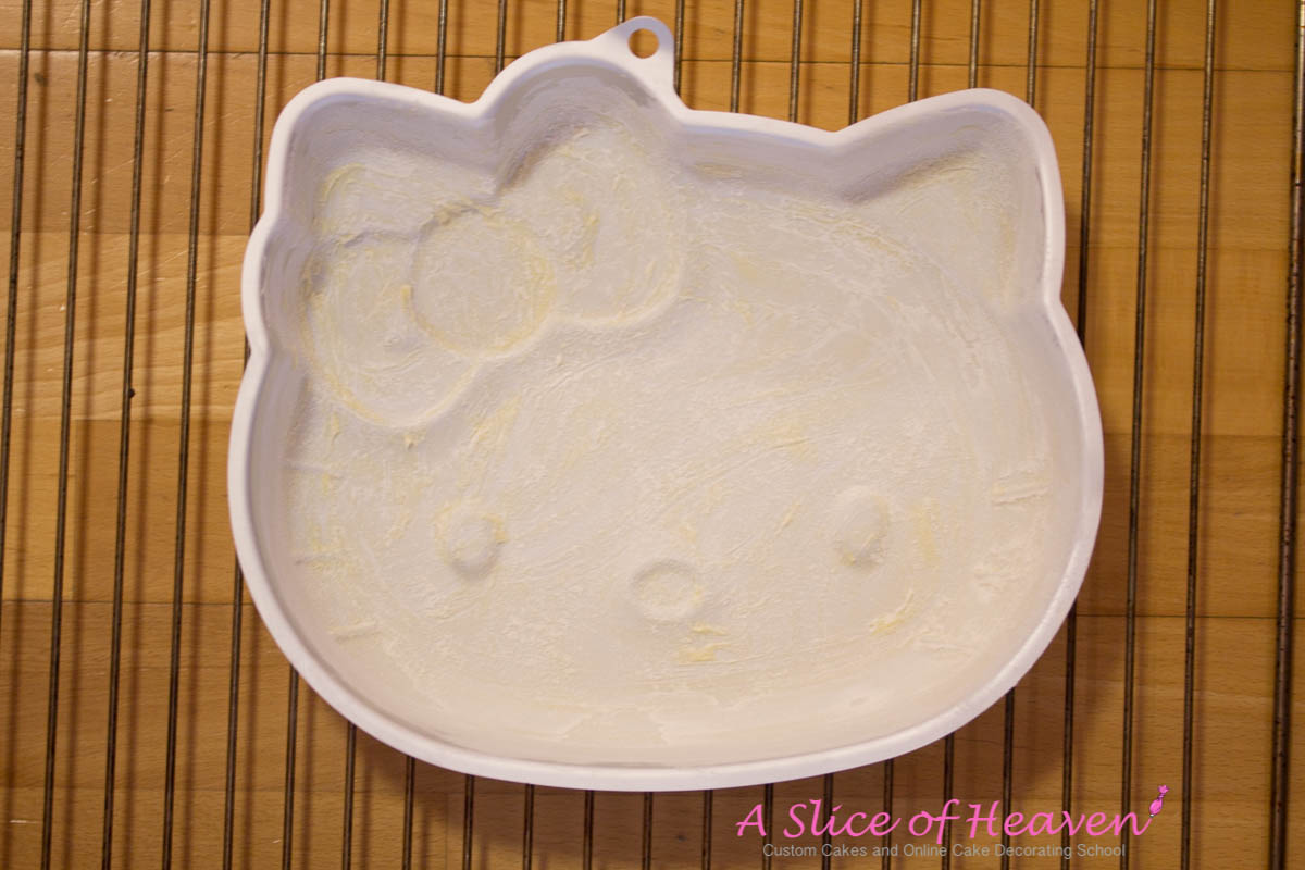 Greased and Floured Hello Kitty Pan | A Slice Of Heaven