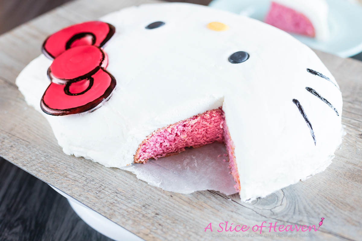 Easy Homemade Hello Kitty Cake -- Pink Inside | A Slice Of Heaven