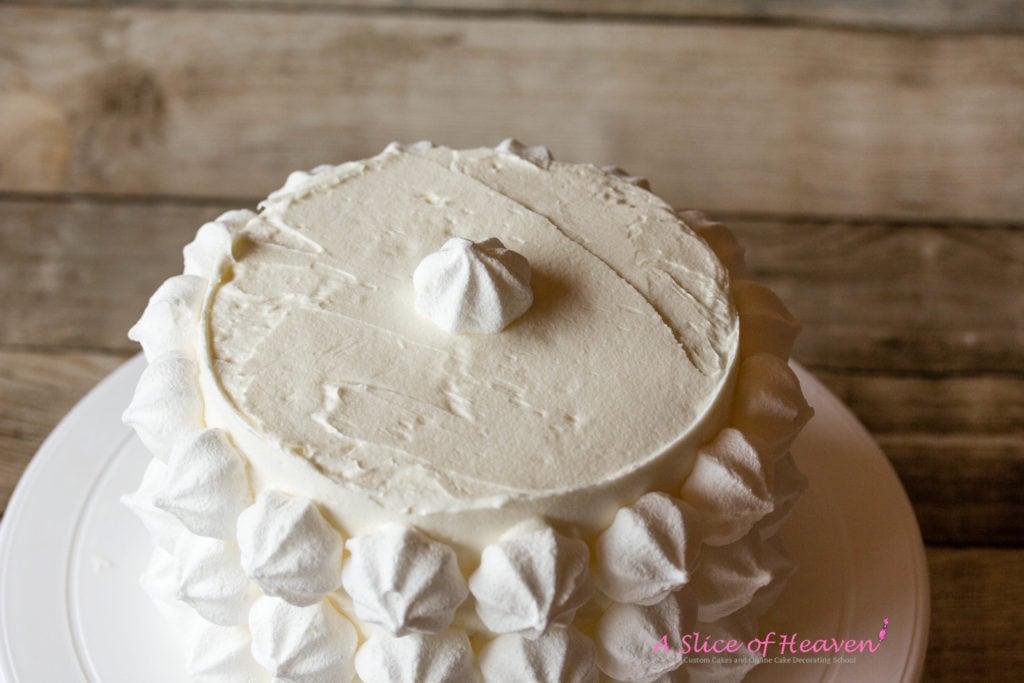 Meringue on the center of the cake