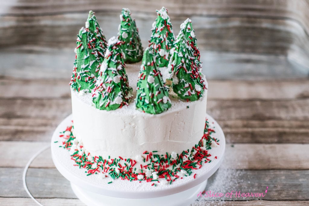 Colorful sprinkles around the cake