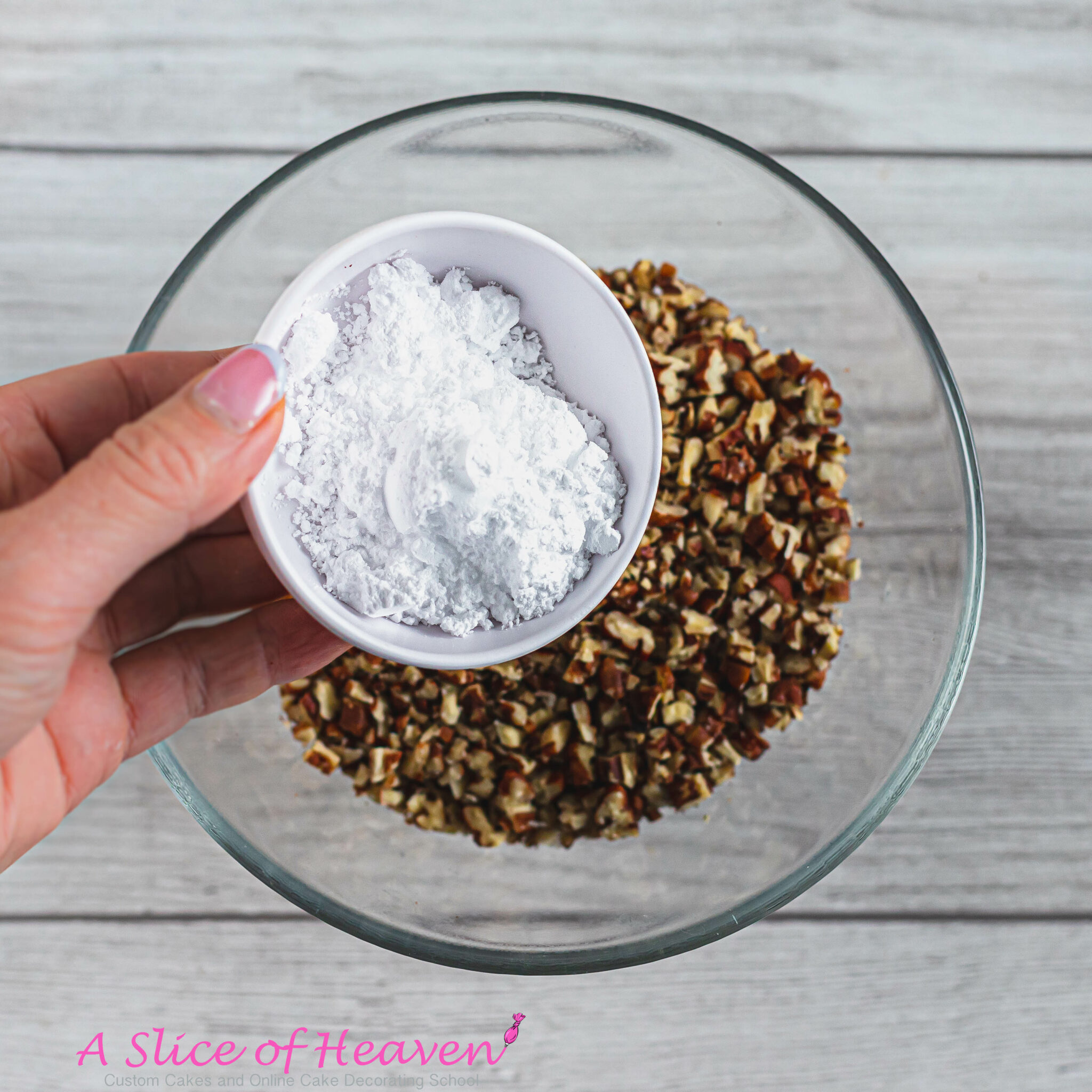 Adding Powdered Sugar | A Slice of Heaven