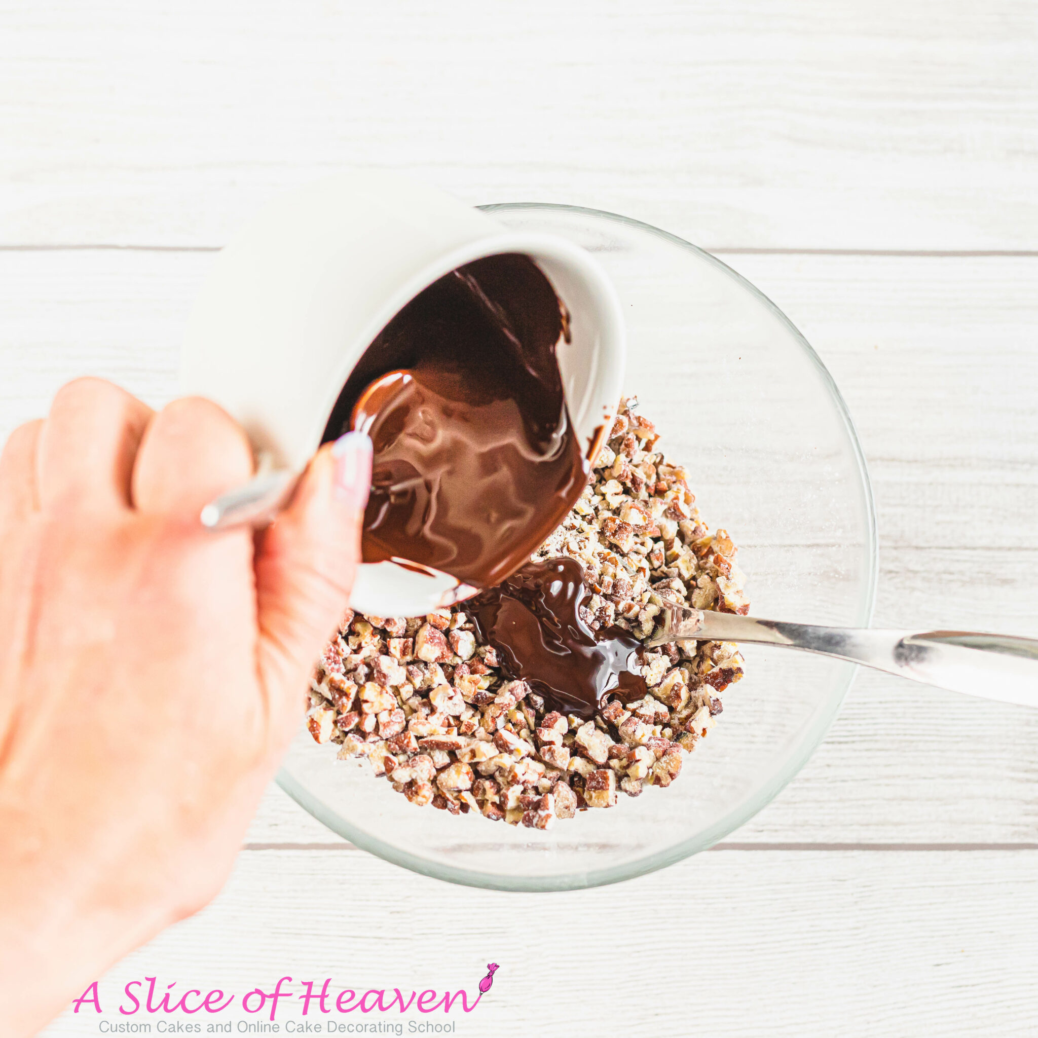 Adding Melted Chocolate | A Slice of Heaven