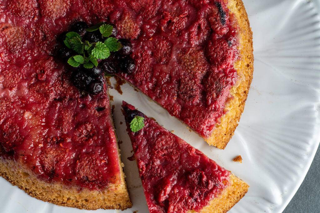 Raspberry Upside-Down Cake