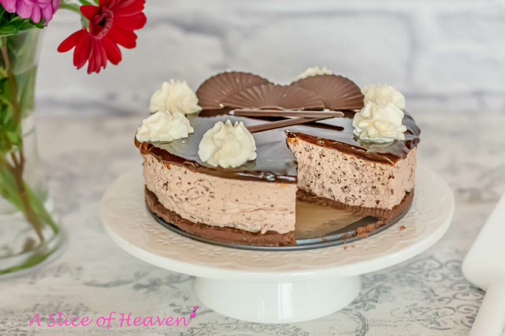 No-Bake Mocha Cheesecake | A Slice of Heaven