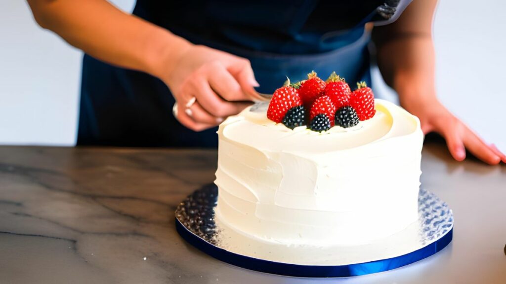 Applying Swiss Meringue Buttercream Frosting