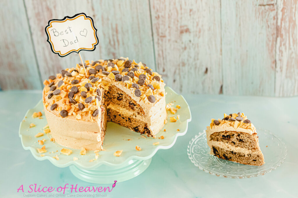 Banana Peanut Butter Chocolate Chip Cake | A Slice of Heaven