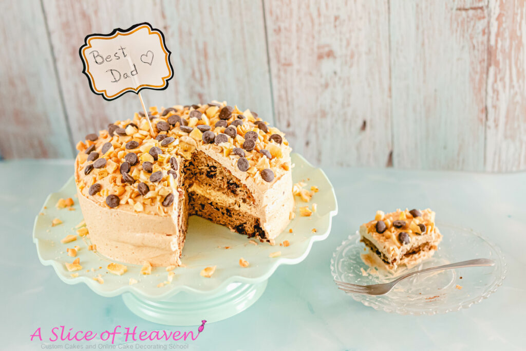 Banana Peanut Butter Chocolate Chip Cake | A Slice of Heaven