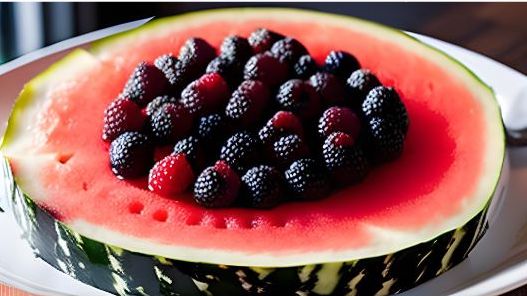 Watermelon with berries