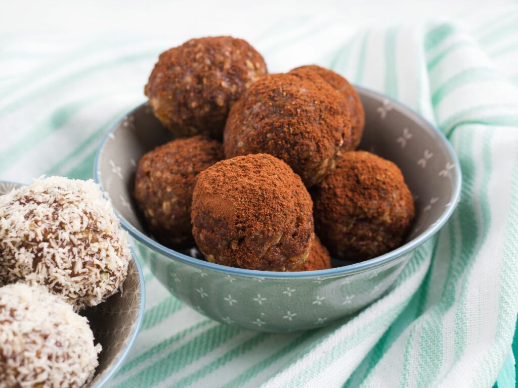 Cocoa and Coconut Dusted Brownie Bites